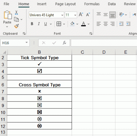 Inserting A Check Mark (Tick ) Symbol in Excel - Acuity Training