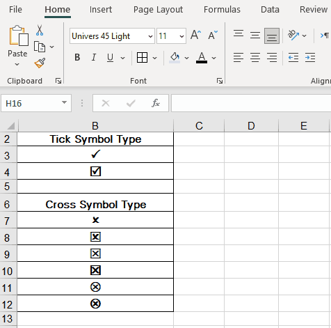 Inserting A Check Mark (Tick ✓) Symbol in Excel - Acuity Training