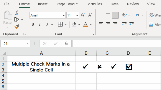Changing the font color of individual checkmarks in a cell