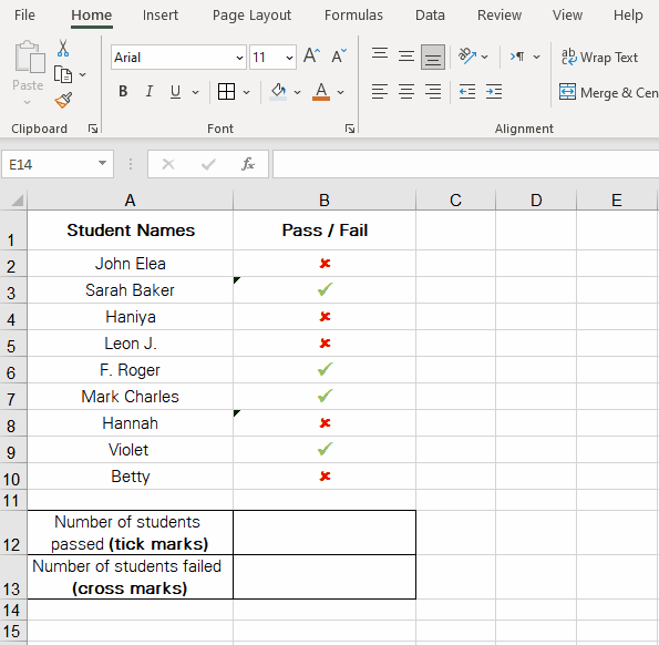 How to Insert a Check Mark Symbol [Tickmark ✓] in Excel