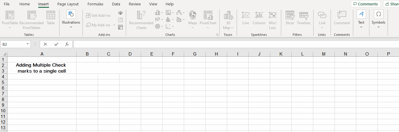Inserting A Check Mark (Tick ) Symbol in Excel - Acuity Training