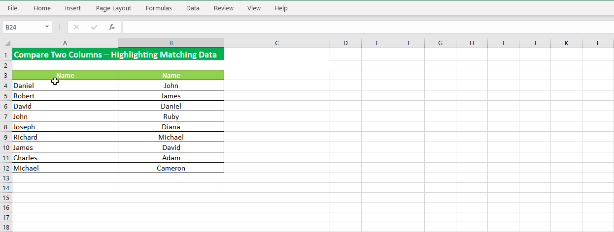 Using Duplicate Value cells feature