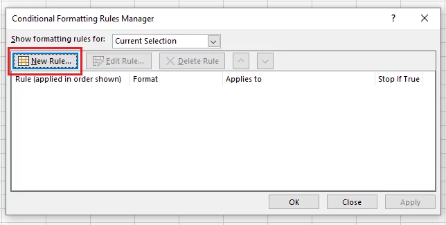 The ‘Manage Rule’ window