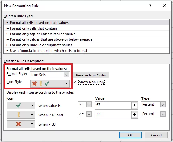 The ‘New Rule’ window