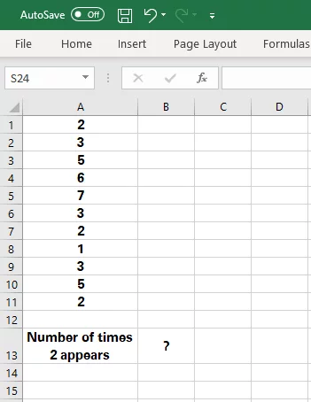 Data in Excel