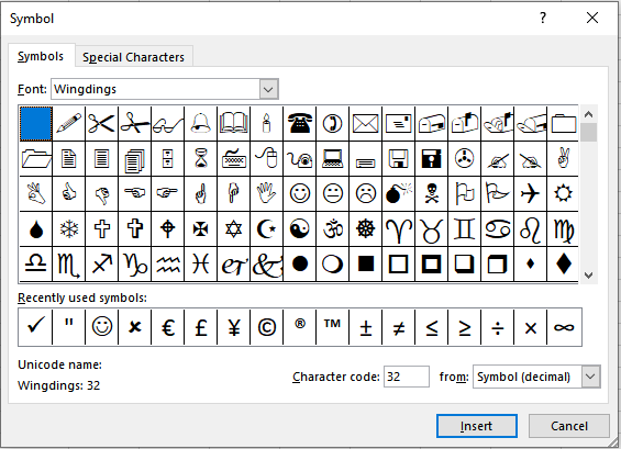 Inserting A Check Mark (Tick ) Symbol in Excel - Acuity Training