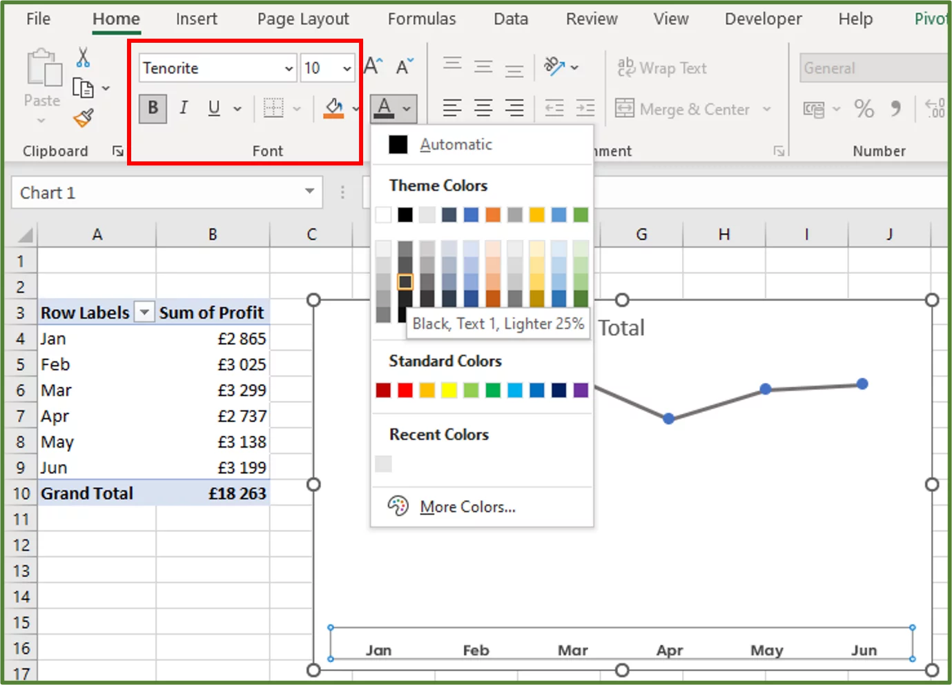 Screenshot showing the Font Settings of interest, highlighted.