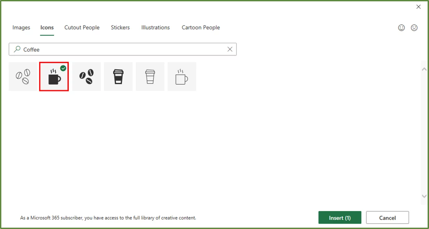 Screenshot showing the selected image, highlighted.