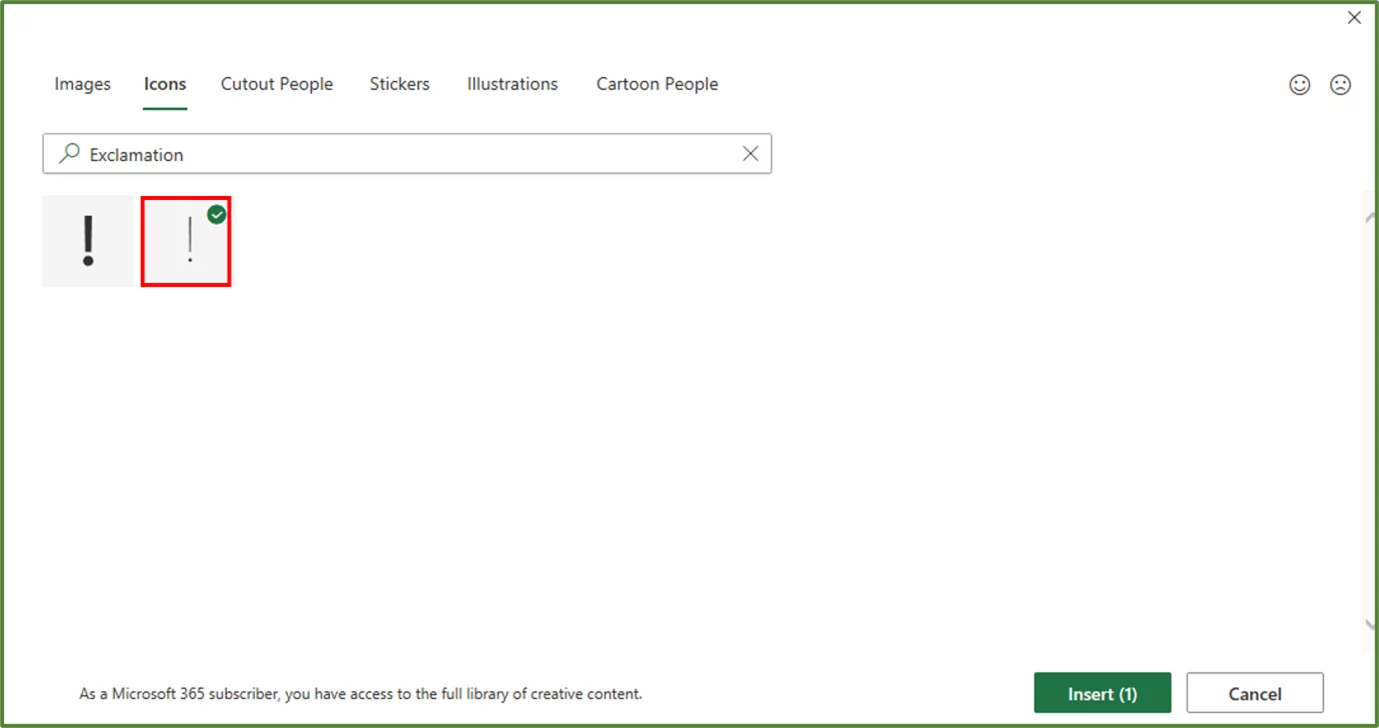 Screenshot showing the selected image, highlighted.