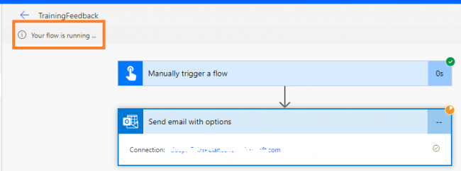 Also, notice that the flow is waiting for response. 