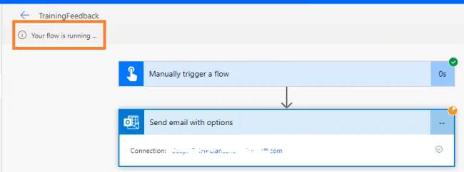 Also, notice that the flow is waiting for response.