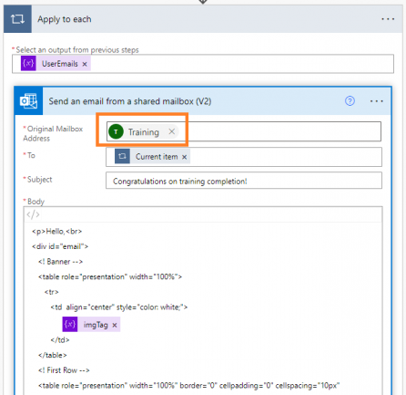 As you can see, this action looks very similar to Send an email (V2). 