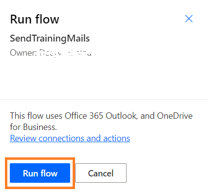 Click on Run Flow.