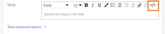 Formatting the body as HTML