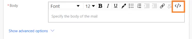 Formatting the body as HTML