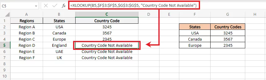 Excel returns the dialogue ‘Country Code Not Available”