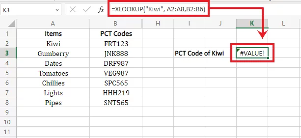 Lookup array incompatible with the return array