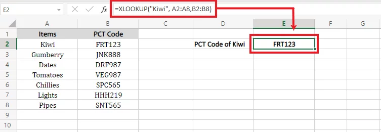 Excel runs the XLOOKUP function