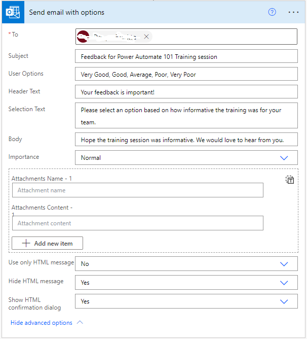 Show HTML confirmation dialogue