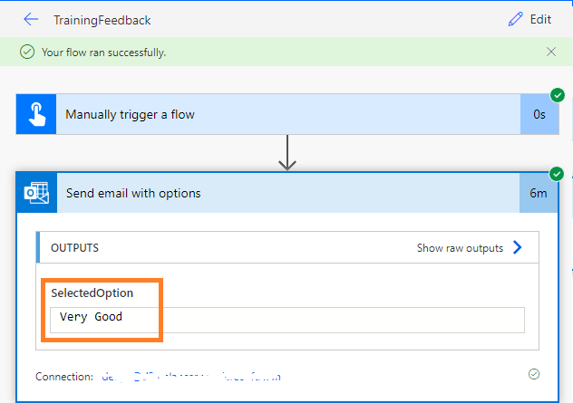 power automate send email with options show html confirmation dialog