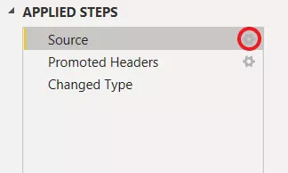 source option applied steps dialogue box