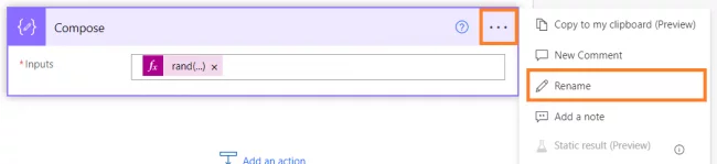 Click on the ellipsis icon and click on Rename.