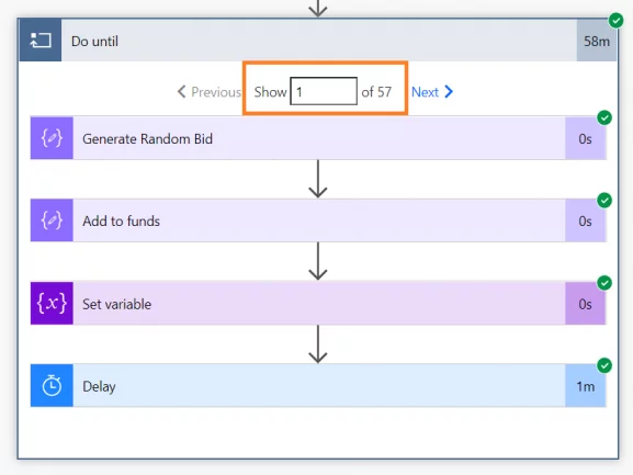 Power Automate  flow, as it depends on the random number generated and number of items sold