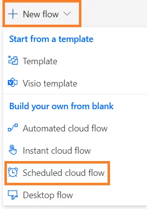Creating a Scheduled Flow in Power Automate. image 1