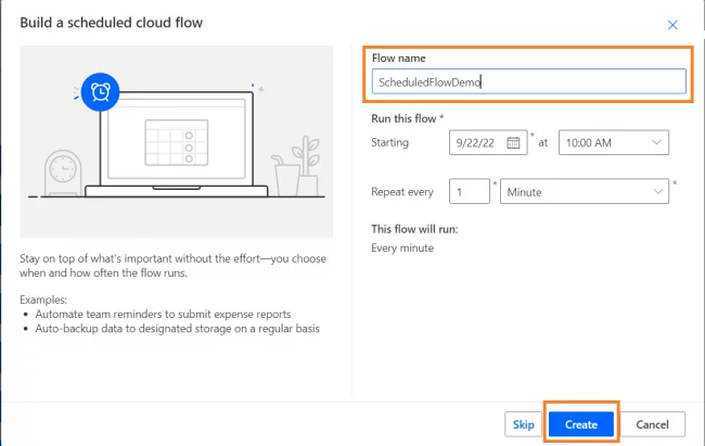 Creating a Scheduled Flow in Power Automate. image 2