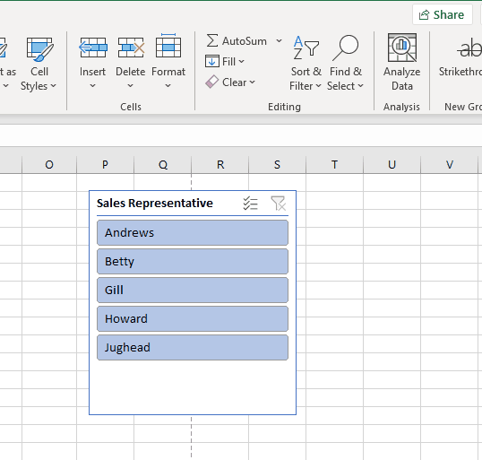 Adjusting the height/width of the slicer