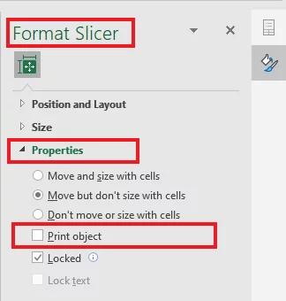 Unchecking the option for ‘Print Object’