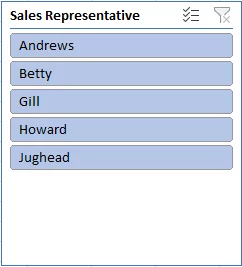 Sales Representative’ slicer