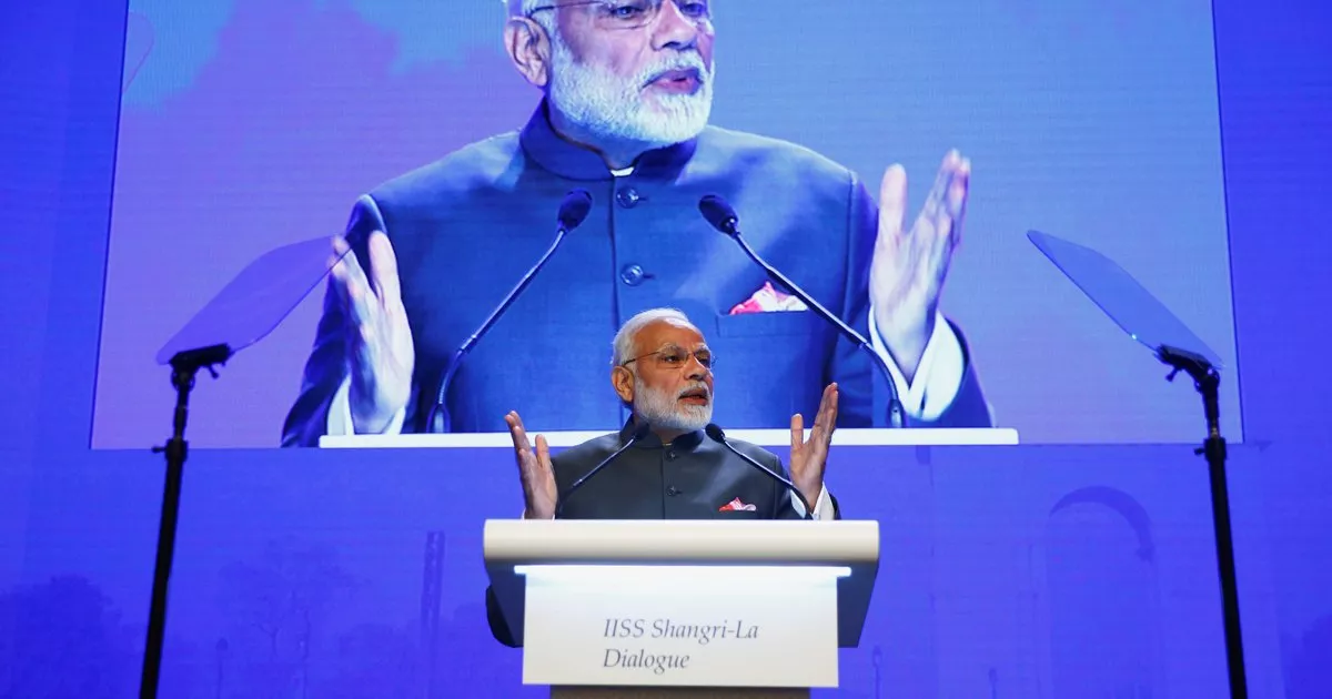 Narenda Modi giving speech