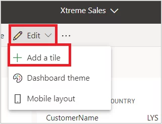 Dialogue box to add a tile.