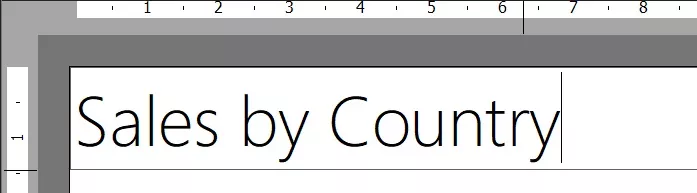 Text box with the text sales by country.