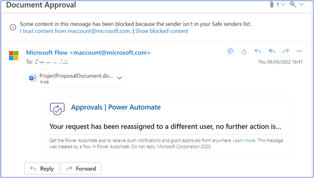Email: Your request has been reassigned to a different user, no further action is ...