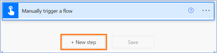 Manually trigger a flow. +Next Step highlighted.