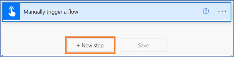 Manually trigger a flow. +Next Step highlighted.