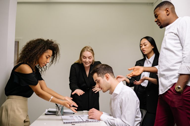 Team conflict stock image