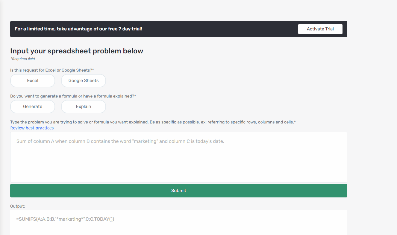 Running the above query