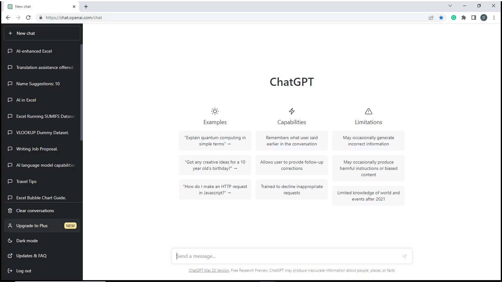 ChatGPT API dashboard