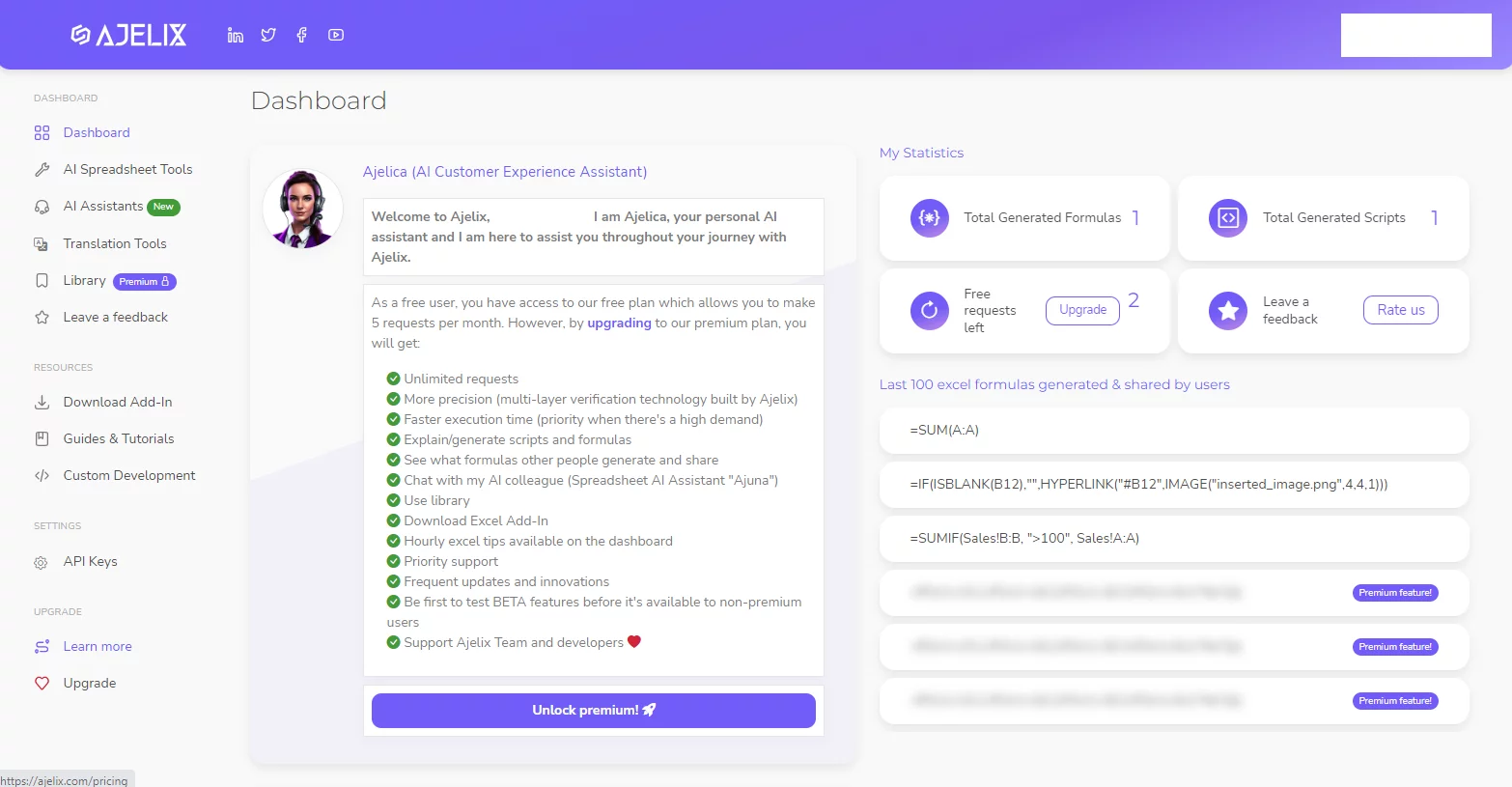 Ajelix Dashboard latest version