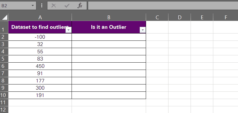 Excel find outliers through IF & OR