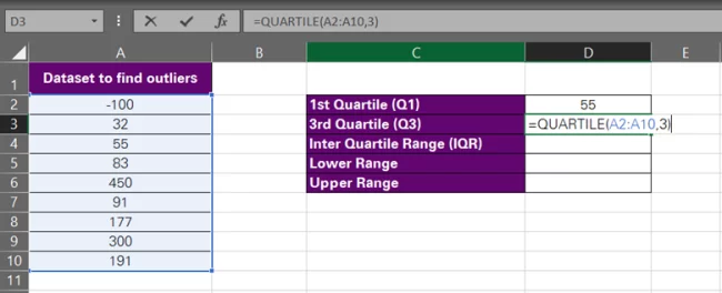 writing the third quartile function