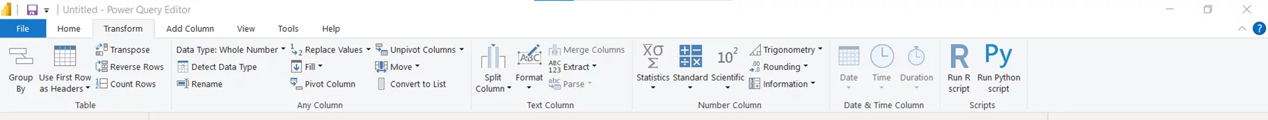 Transform tab selected.