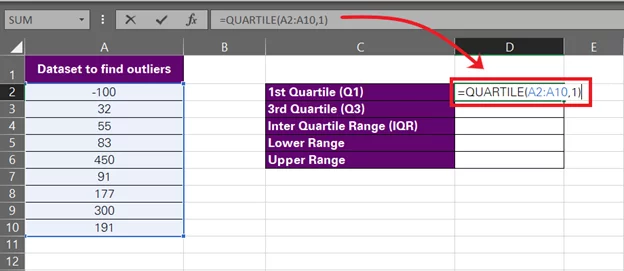 writing the quartile function