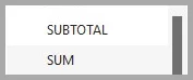 The SUM function in the dropdown menu