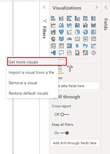 Visualizations pane get more visuals