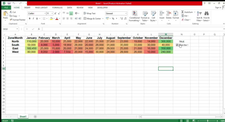 Heat map with a checkbox on the righ-hand side. The word