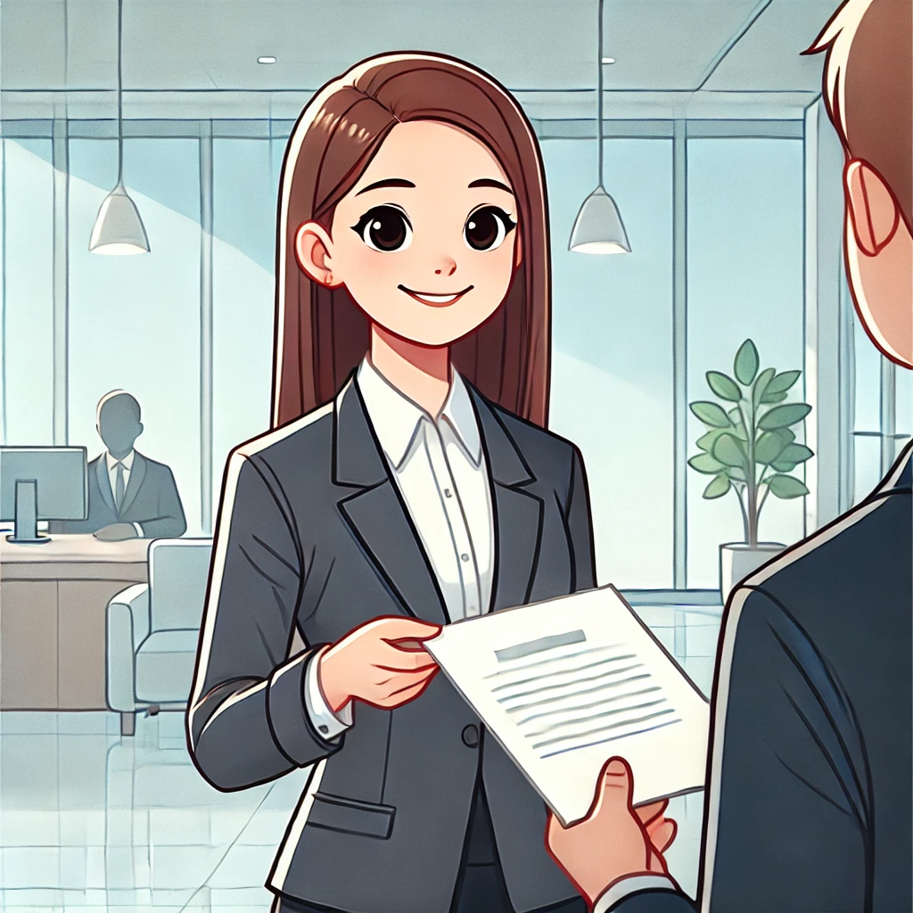 Female manager cartoon